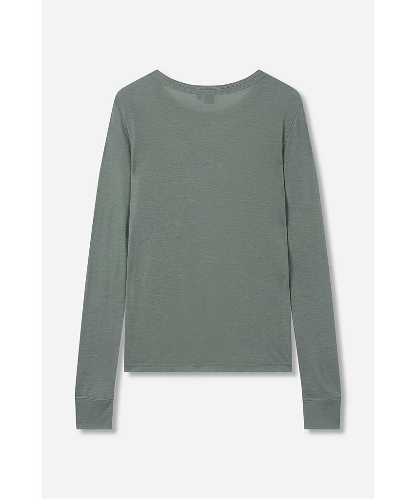 Jaa [Jaah] Women'S Wool Blended Round Neck T-Shirt_Light Green