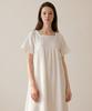 Boilhauseu Airy Cotton Shirring Long One Piece (Misty White)