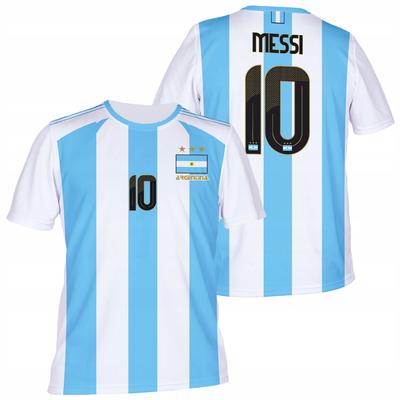 MESSI Argentina Maglietta da calcio Sportiva T-SHIRT per bambino MESSI Argentina 128 Maglietta da calcio Sportiva T-SHIRT per bambino