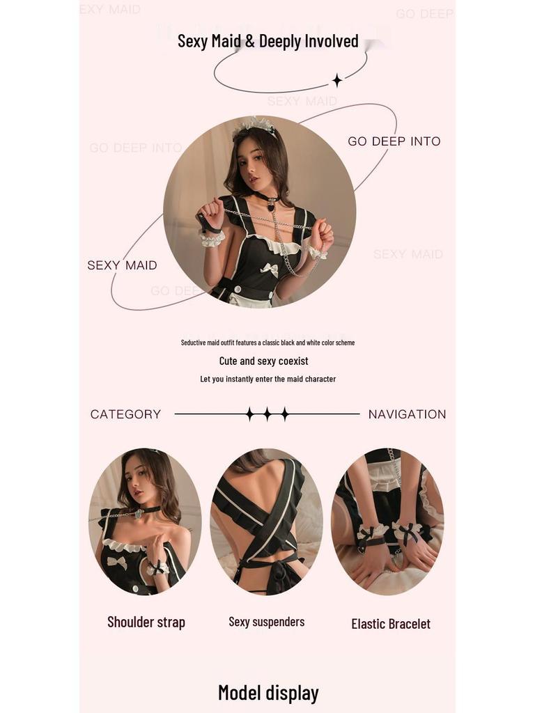 Flirty Maid Lingerie: See-Through Japanese Uniform with Pure Desire & Sex Appeal