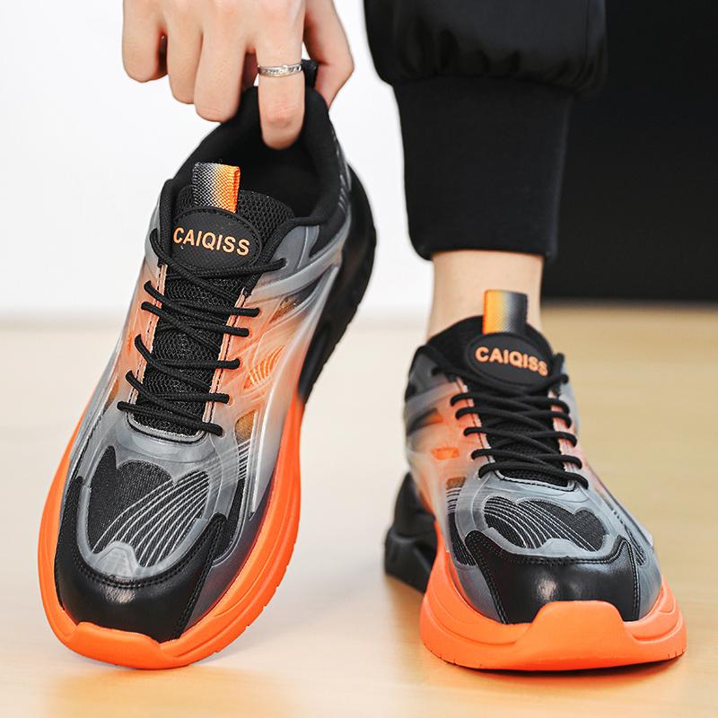 Men’s Sports Shoes Women Running Sneakers Black Basketball Shoes Thick Sole Height Increase Couple Shoes Plus Size