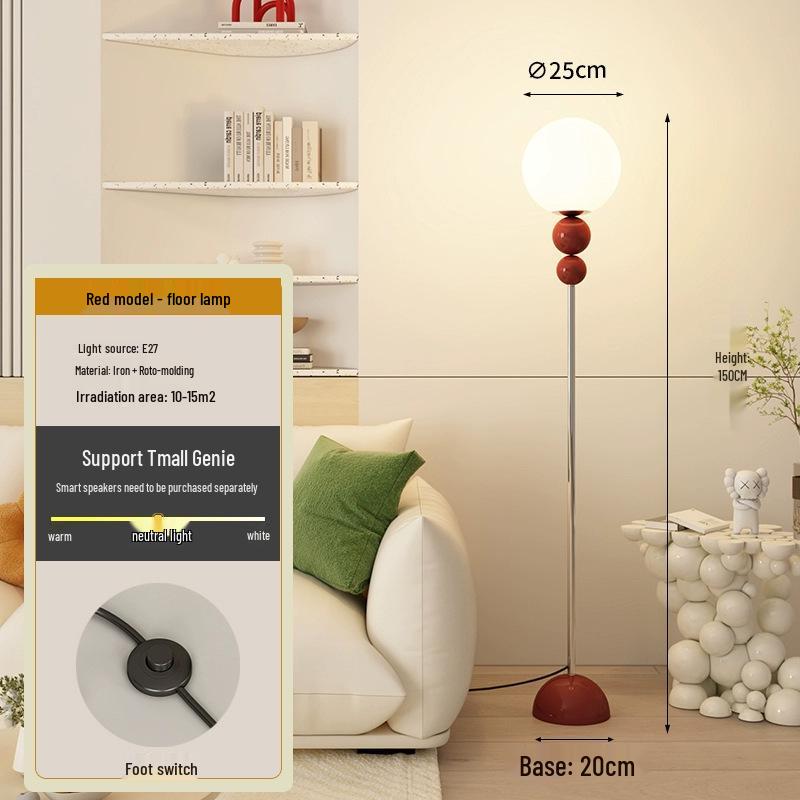 Luxury Minimalist Cream Floor Lamp for Living Room and Bedroom