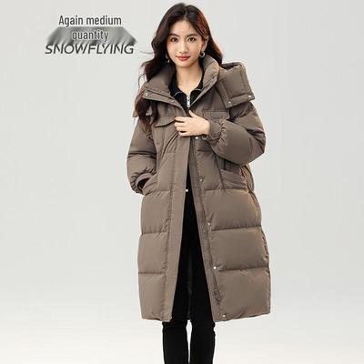 Women's Classic Thickened Long Hooded Duck Down Jacket