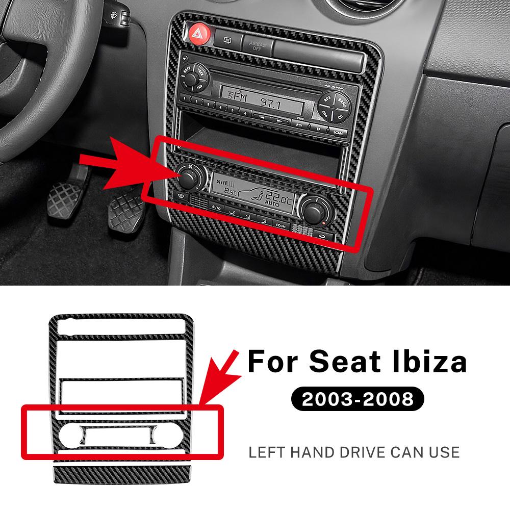 Real Soft Carbon Fiber Sticker For Seat Ibiza 6l 2003 2004 2005 2006 2007 2008 LHD RHD Car Central Control AC Panel Accessories
