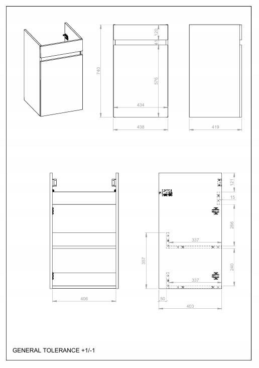 Wall-Mounted Bathroom Cabinet with Sink & Faucet, Niga