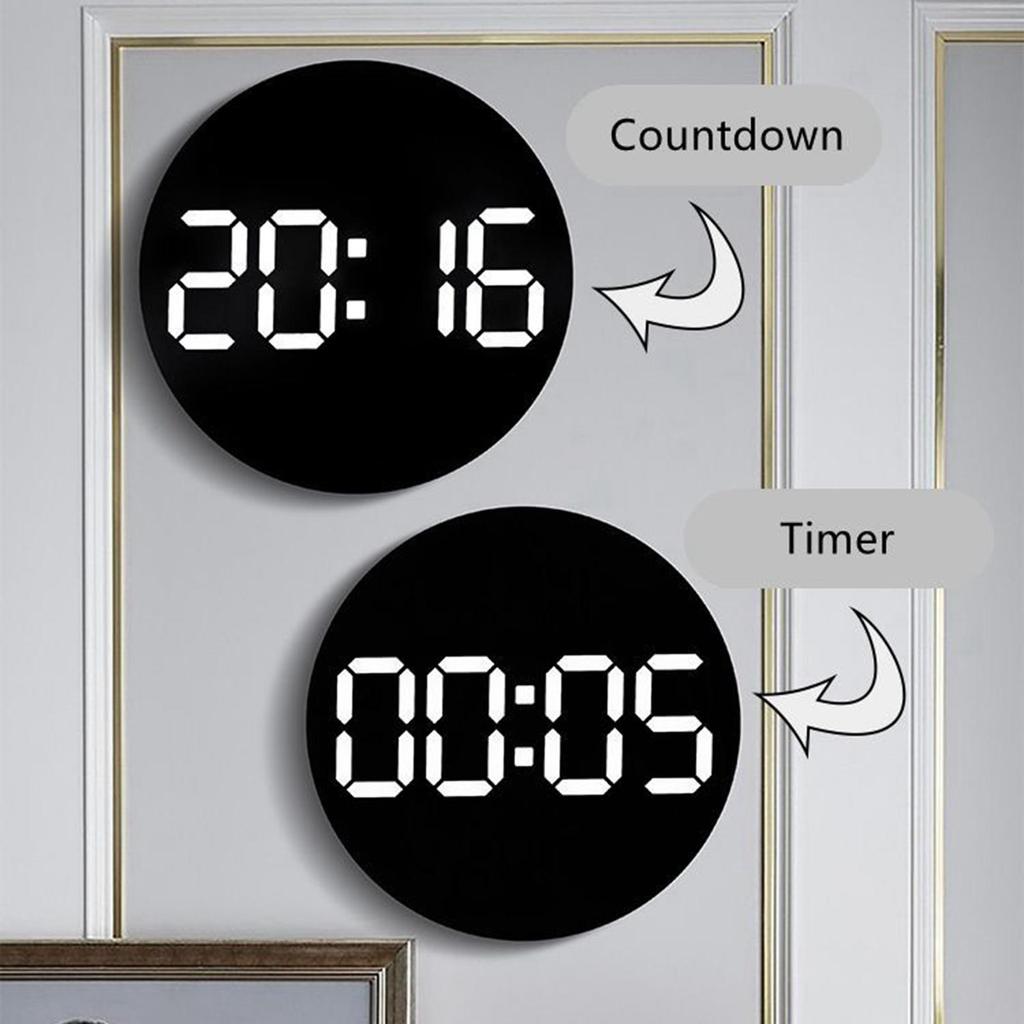Digital Wall Clock Temperature Meter Mute Remote Control Digital Alarm Clock