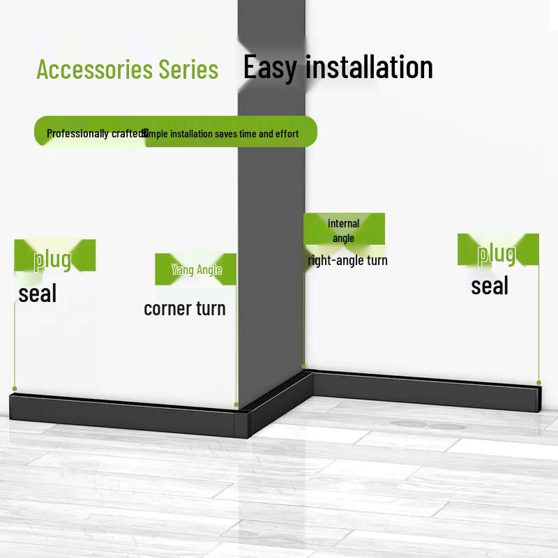 Ultra-Narrow 2cm Aluminum Alloy Self-Adhesive Metal Skirting Board
