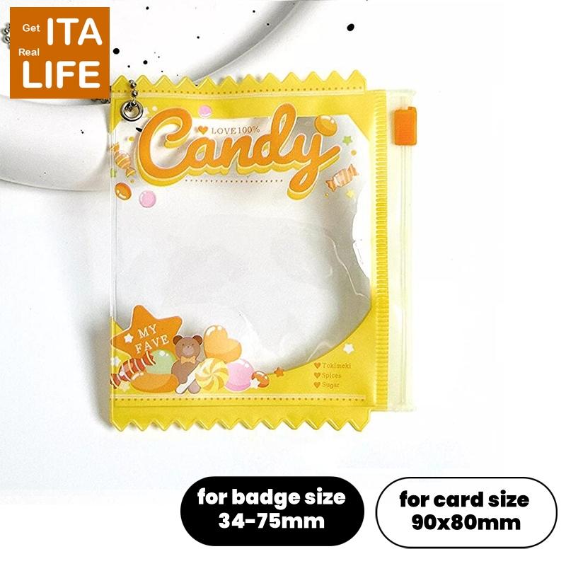 Italife Anime Badge Card Keychain Candy Bag Hanger for Pin Card Dolls Itabag Decoration Accessories Clear Protective Cover H313