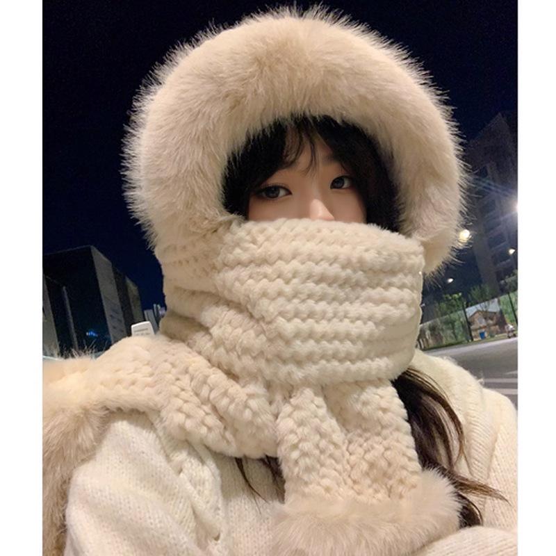 

Очаровательный комплект из шапки, перчаток и шарфа с медведем — женский плюшевый зимний теплый комплект для велоспорта на открытом воздухе