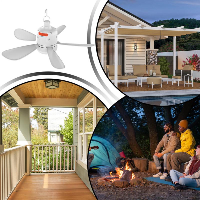 Tent Ceiling Fan For Camping Outdoor Gazebo Fan With Light And Remote Control Adjustable Speed Cooling Device For Outdoor