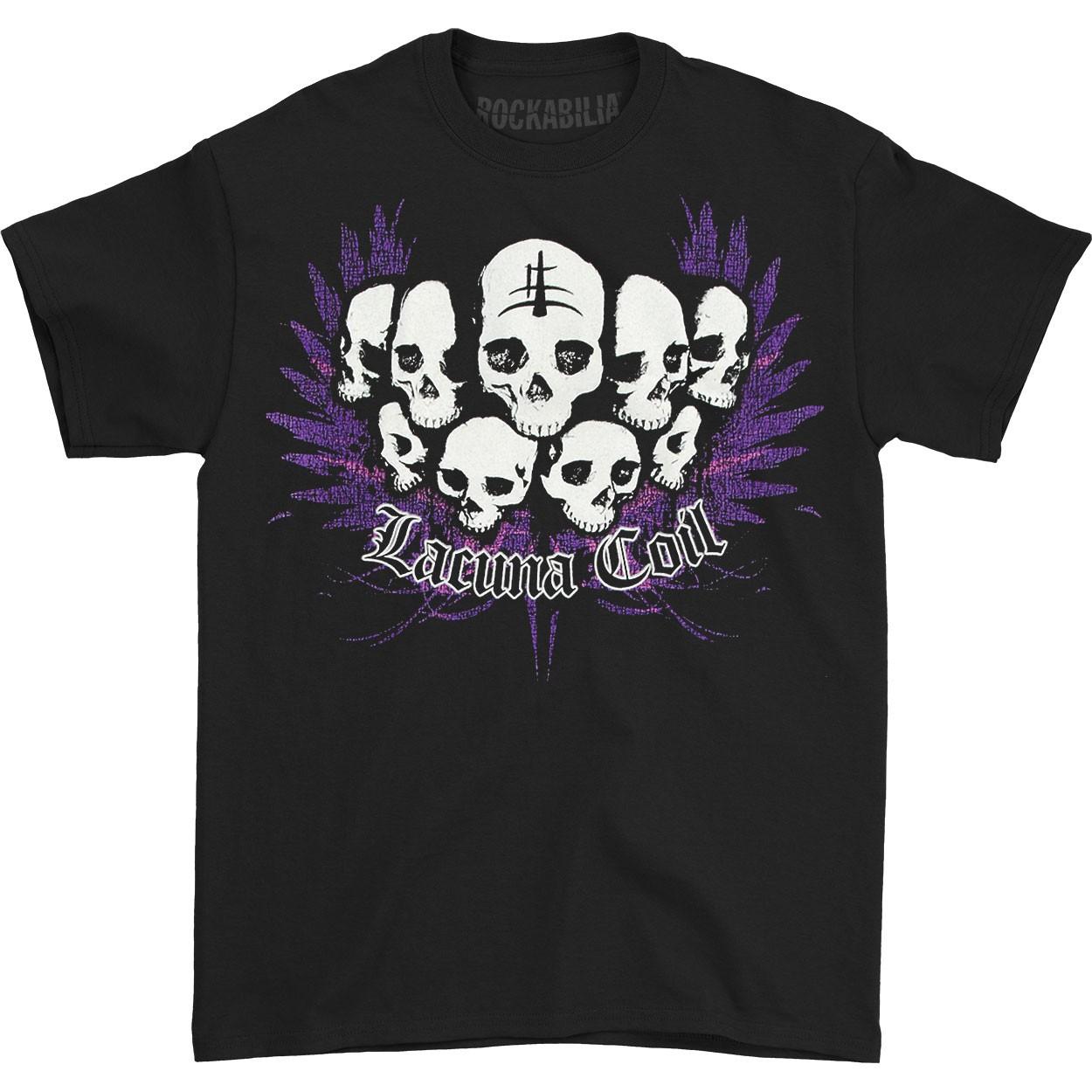 Men s Lacuna Coil Skull Cluster T-shirt Small Black 2XL