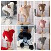 Fluffy Knit Beanie Beanie Hat Winter Plush Hat Cute Antlers Hat  Streetwear