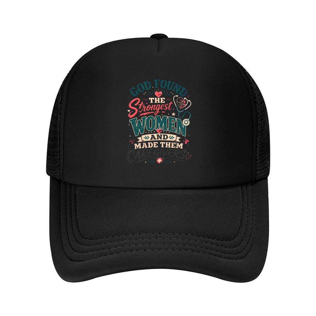 Strong Caregiver Tribute Typography Mesh Baseball Cap Hip Hop