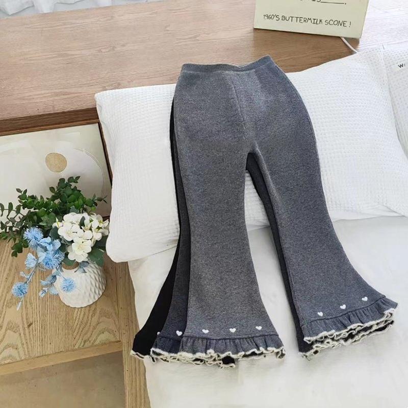 Kids Girls Flare Leggings for Children Casual Elastic Pants Solid Color Slim Fit Leggings Baby Girls Spring Summer Vintage Pants