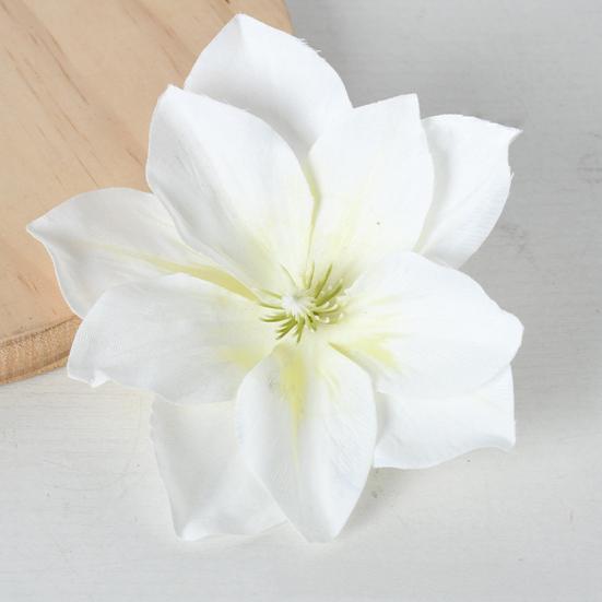 2 Pcs Artificial Lotus Flower Head Small Realistic Clematis Flowers for DIY Wedding
