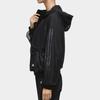 Adidas Windbreaker Hooded Casual Sports Jacket Women Outerwear Black FK3522