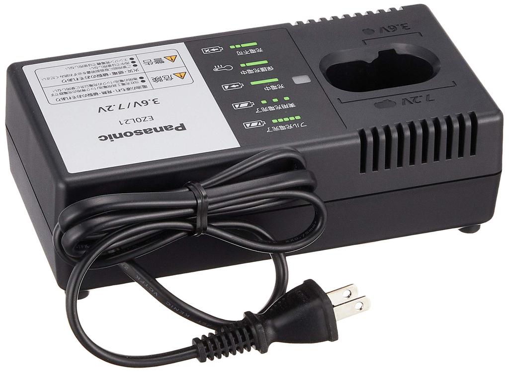 Panasonic Battery Pack with Charger Set LA Type and Rapid Charger for Stick Drivers and LED Lights Lithium-ion (Li-ion) (7.2V 1.5Ah EZ9L21) (EZ0L21)