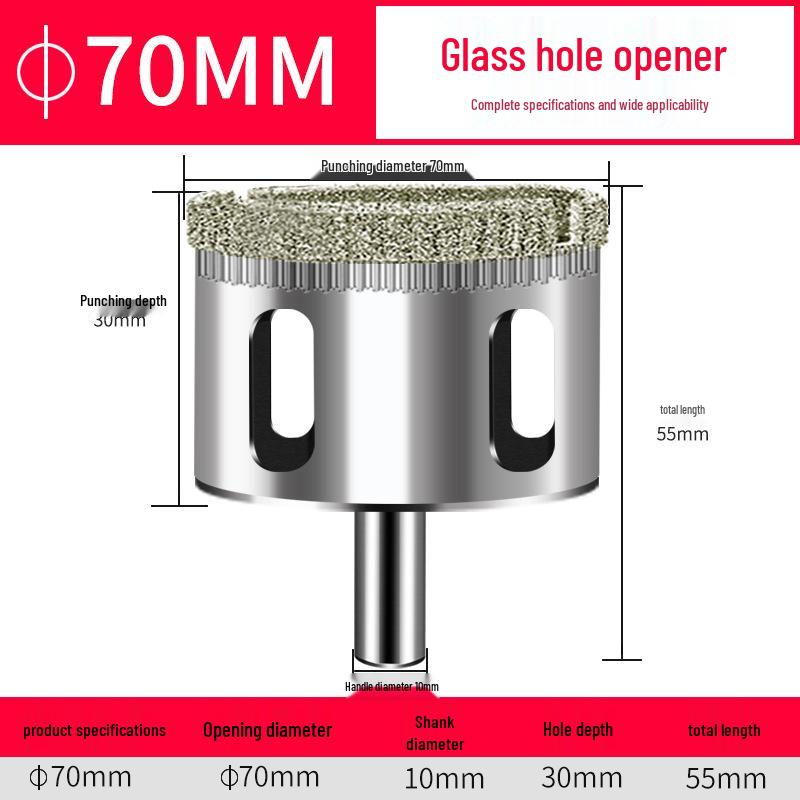 Emery Glass & Tile Drill Bit, 3-200mm Rotary Hole Saw for Marble
