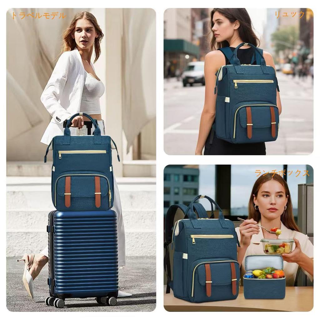 Large Capacity Insulated Backpack Cooler Box Cooler Bag Lunch Bag Insulated Cooler Lunchbox Compatible with Laptops with USB Port Stylish Bag with