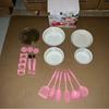 Thirteen-Piece Non-Stick Cookware Set: Includes Spatula, Soup Pot, Milk Pot, Frying Pan, and More.