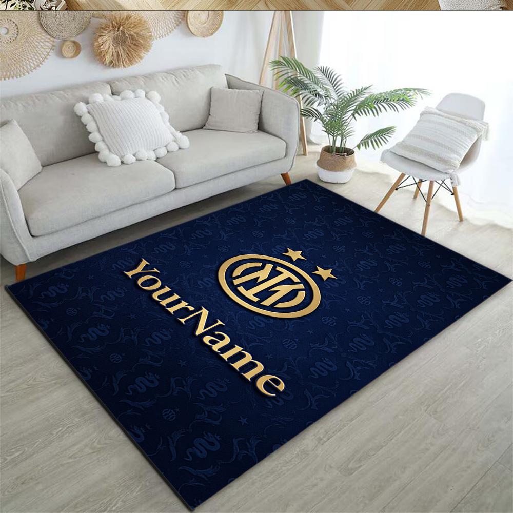 Inter Milan Customize Your Name Floor Rug Office Rug Suitable for Balcony Foyer Dining Room Entryway Antislip Carpet Decorate Offices Spiritual Gift