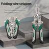 Foldable Wire Stripper, Pulley Design Multi-function Electrician Wire Splitter Wire Winding Pliers Crimping Pliers Hand Tool