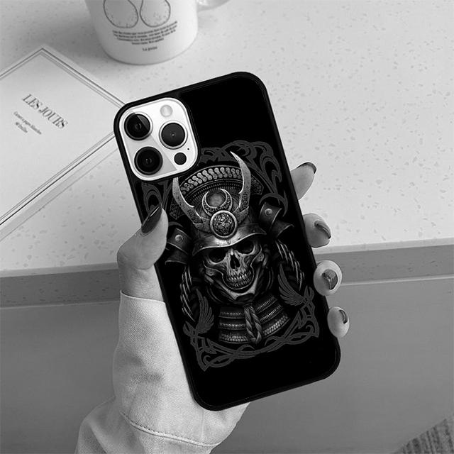 Samurai Mask Helmet Phone Case For iPhone 17 Air 13 12 14 15 16  Cover For Apple 14 15 16 Pro Max Plus Coque