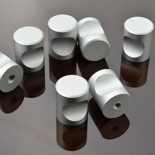 GOODCHI 12-Piece Set of Aluminum Alloy Drawer Pulls, Round, for Furniture, Shelves, Desks, and Closets, with Screws (Silver)