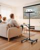 Projector Stand, 2 Shelves Laptop Floor Stand, Projector Stands Table with Adjustable Height 860 to 1360mm, I-Beam Frame Projectors Stands Tripod for