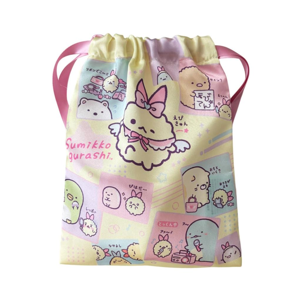 Small Planet Sumikko Gurashi Ribbon Drawstring Bag Angel Ebiten Idol
