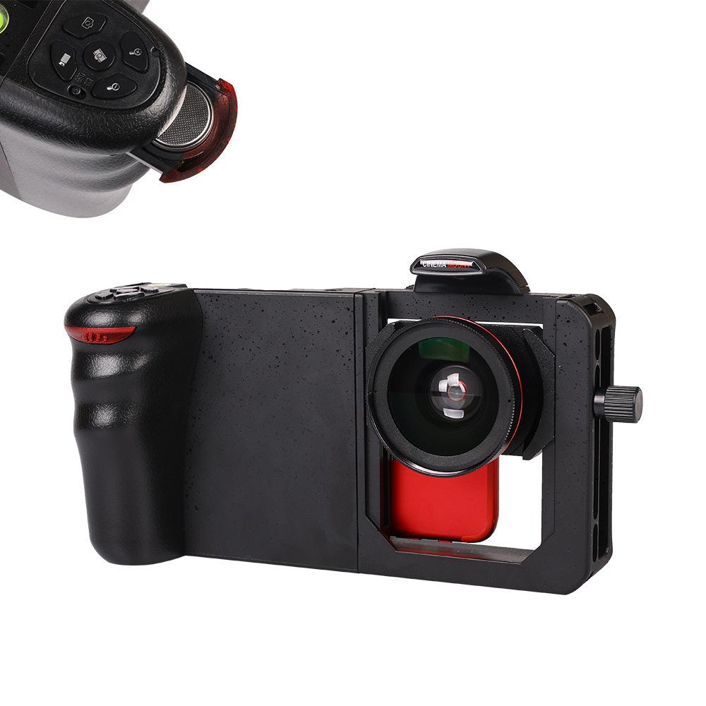 Macro Lens & Wide-Angle Mobile Photography Set: Handheld Stabilizer, Rabbit Cage & Bluetooth Bracket Combo.
