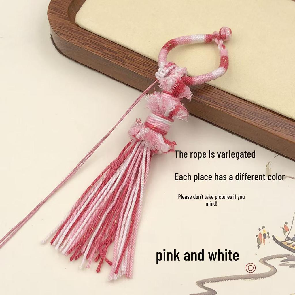 Tibetan Hand-Woven Gradient Cotton Tassel Ring for Hanging Bags and Vehicles