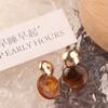 Anhänger Vintage Damenohrringe Leichter Luxus Bernstein Ohrstecker Elegante Bernstein-Farbe Ohrringe Hochzeit