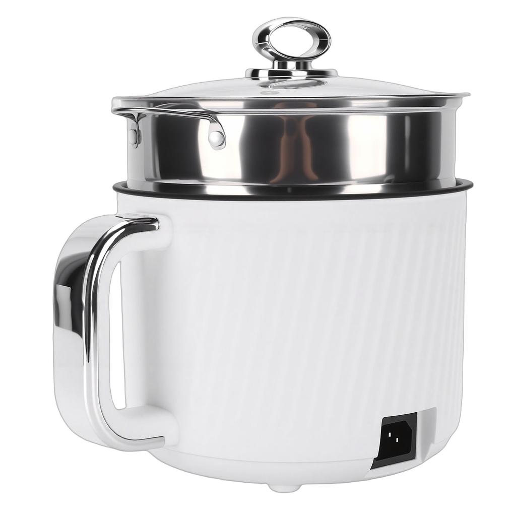 Elektrischer Hot Pot Edelstahl Multifunktionaler Elektrischer Kocher mit Dampfkorb für Wohnheim Zuhause Wohnung US-Stecker 110V