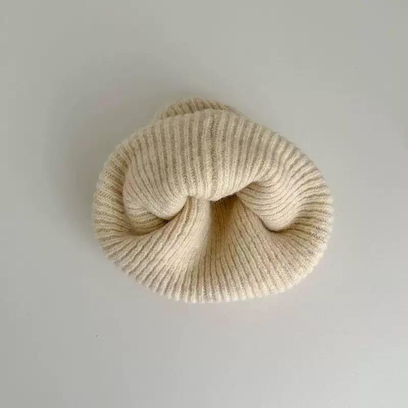 Kinderhut- und Schalset mit Herzstickerei – Koreanischer Stil, Unisex, Warm & Vielseitig für Herbst/Winter