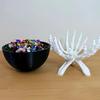 1Pc Gothic Skeleton Hands Bowl Stand  For Candy,Trinkets,Or Party Supplies,Halloween Decorations
