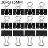 20Pcs/Lot Colorful Metal Binder Clips 15mm Paper Binding Clips Office School Supplies Stationery Home Package Bag Clamps