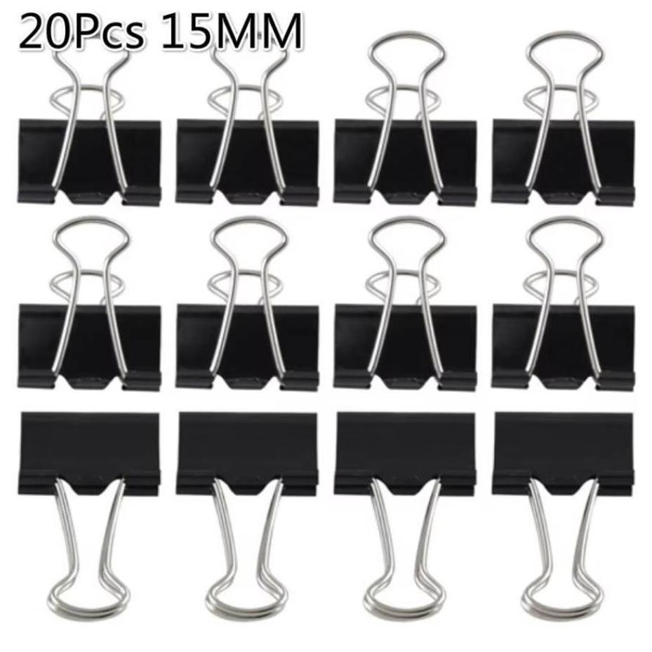 20Pcs/Lot Colorful Metal Binder Clips 15mm Paper Binding Clips Office School Supplies Stationery Home Package Bag Clamps