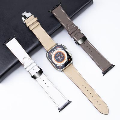 Leather Wristwatch Strap for Apple Watch 49mm 46mm 45mm 44mm 42mm 41mm 40mm 38mm 45mm for iWatch Series 11 10 9 8 7 6 5 4 Ultra3