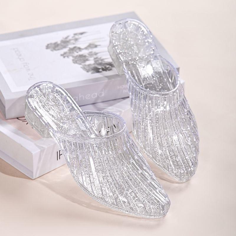 Shoes Low Heel Jelly Slides On Beach Women's Mules Slippers and Ladies Sandals Offer Clappers Vip Stylish Unique Wholesale Eva