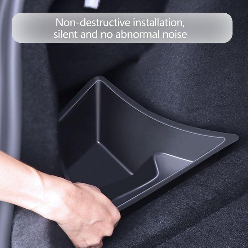 For Tesla Model 3 Highland 2024 Rear Trunk Organizer Side Storage Box with Lids Storage Bins Protector Packets Interior