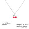 Teamer Enamel Cherry Charms Necklace Gold Color Stainless Steel Sweet Choker For Woman Girls Trendy Jewelry Gift Wholesale New