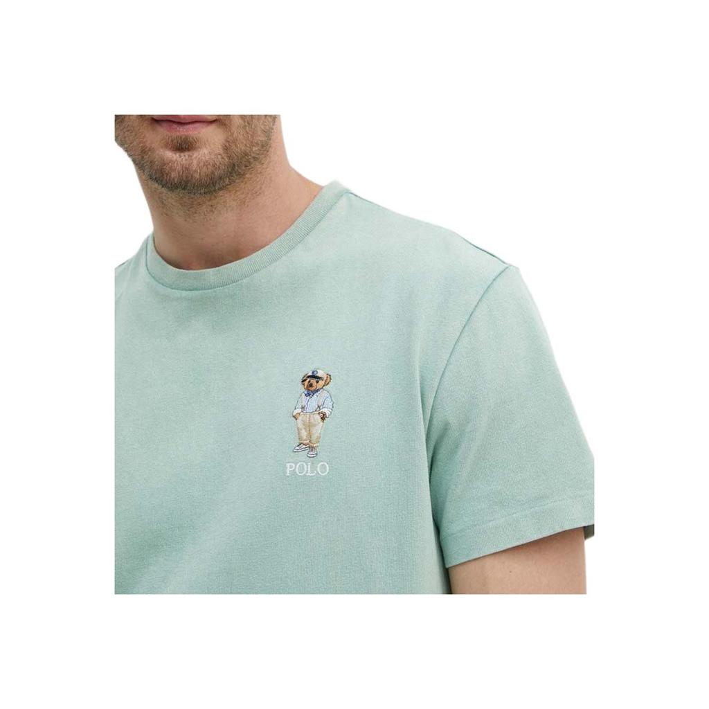 Polo Ralph Lauren Logo Vyšívané Tričko s Krátkým Rukávem a Kulatým Výstřihem Pánské Topy Zelené 710941870-001