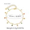 Gold Plated Multi-Color CZ Charm Anklet With Extension Chain
