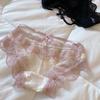 Ladies Spring and Summer Sexy Lace Satin Pure Hollow Pure Cotton Crotch Breathable Mesh Low Waist Triangle Briefs