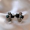 Retro Black Xiaoxiangfeng Stud Earrings Women's Fashion Elegance Temperament High-end Earrings Bow Love Versatile Earrings