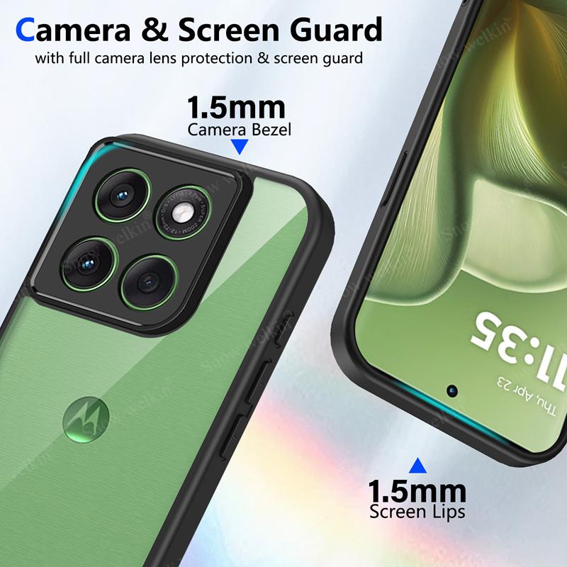 Przezroczyste Silikonowe Etui Dla Motorola Edge 70 edge70 Tylna część z PC Zderzak z TPU Odporne na Wstrząsy Przezroczyste Etui Na Telefon Pokrowiec Dla Moto Edge 70