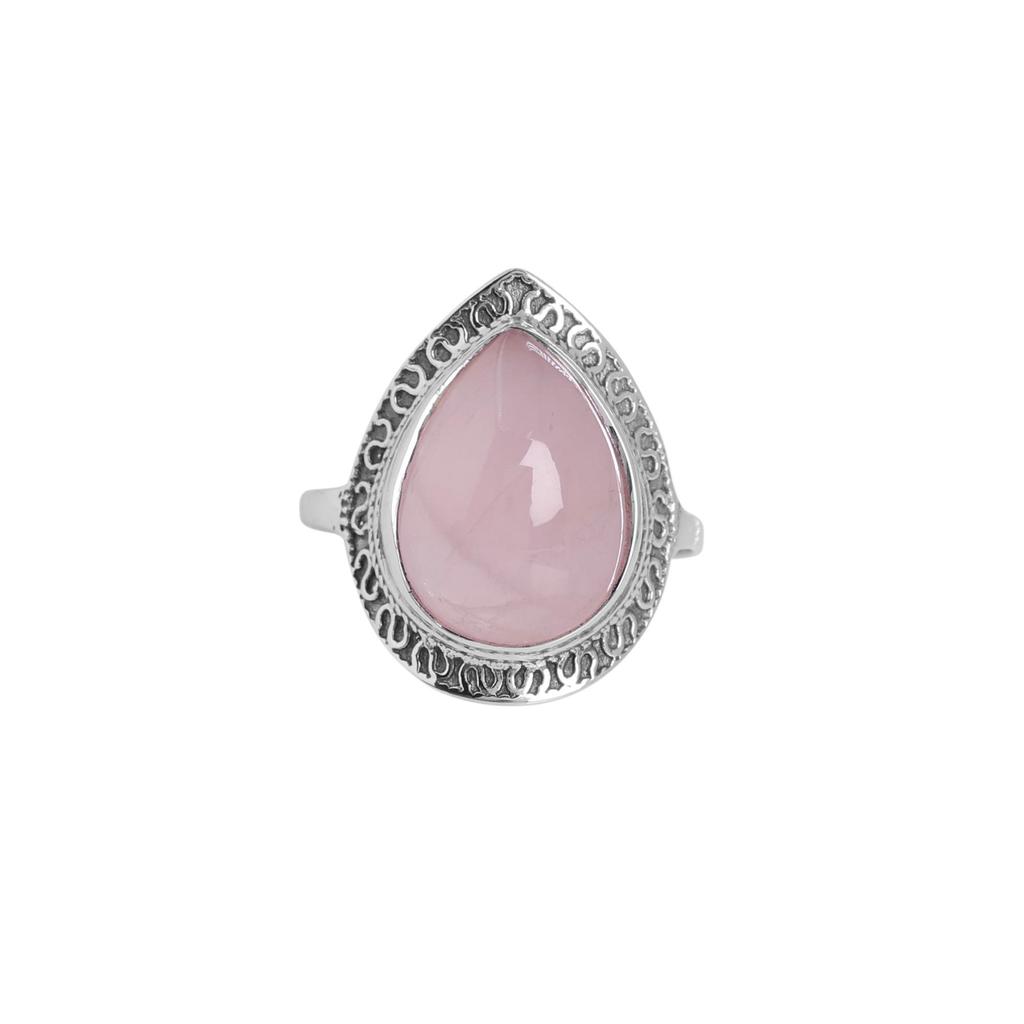 Rose Quartz Silver Ring, Silver Jewelry, 925 Sterling Silver Handmade Jewelry, Women Silver Ring