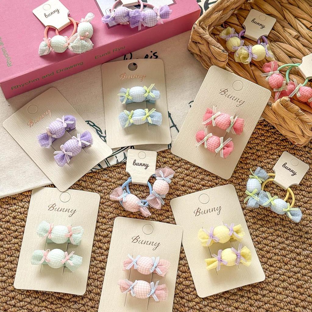 Children's Cute Candy Duckbill Hair Clip with Double Ponytail Rubber Band - Versatile Hair Accessories for Girls