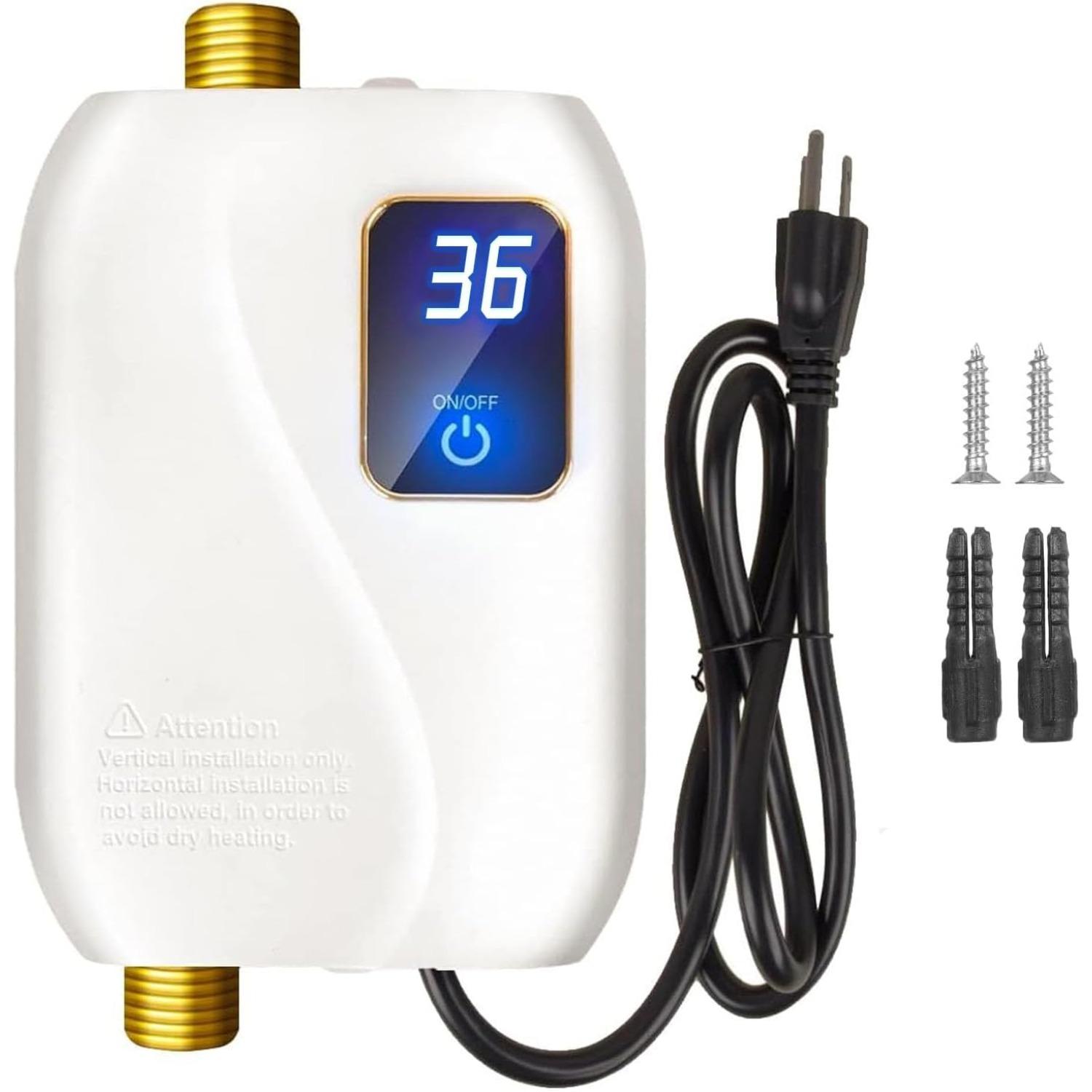 

Tankless Water Heater Electric 110V, 3000W Instant Electric Water Heater, Under Sink Water Heater with Digital Display, On Demand Hot Water heater Ele EU Plug